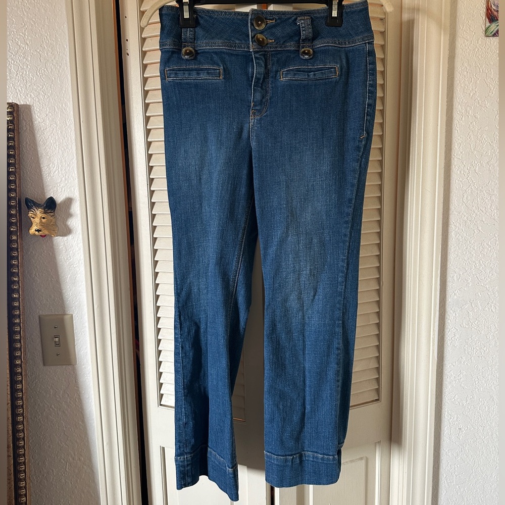 Anthropologie Pilcro Cropped Denim Trousers Jeans 28 petite